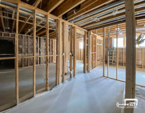 Wooden structure in a basement