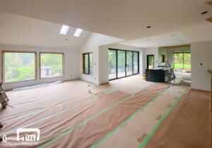 Spacious main floor with open concept with our work in progress, including kitchen, floors, windows, and more