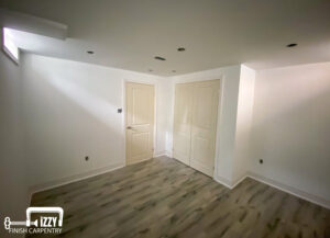 Bedroom with wooden closet