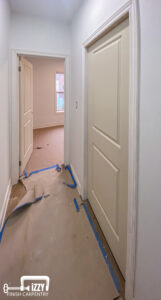 Wooden doors in hall