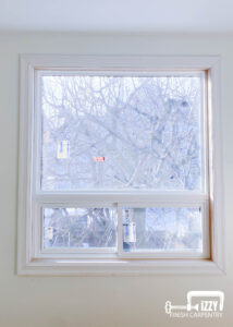 Window with wooden frame